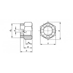 DIN 935 Гайки шестигранные корончатые
