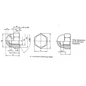 DIN 1587 Гайки шестигранные колпачковые высокие